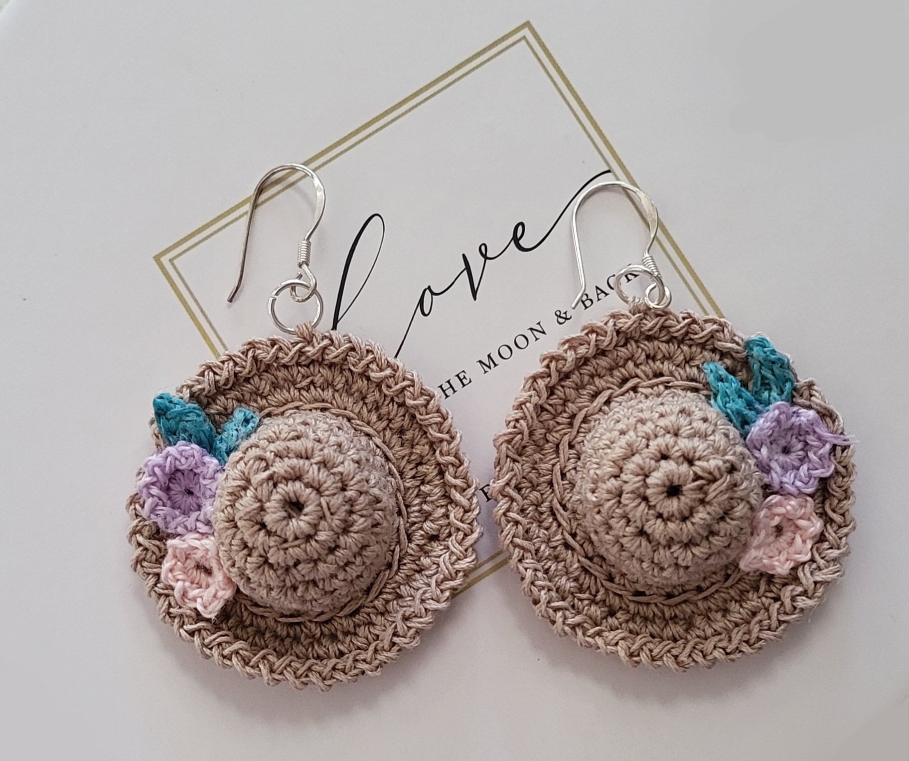 Handmade Crochet Hat Earrings