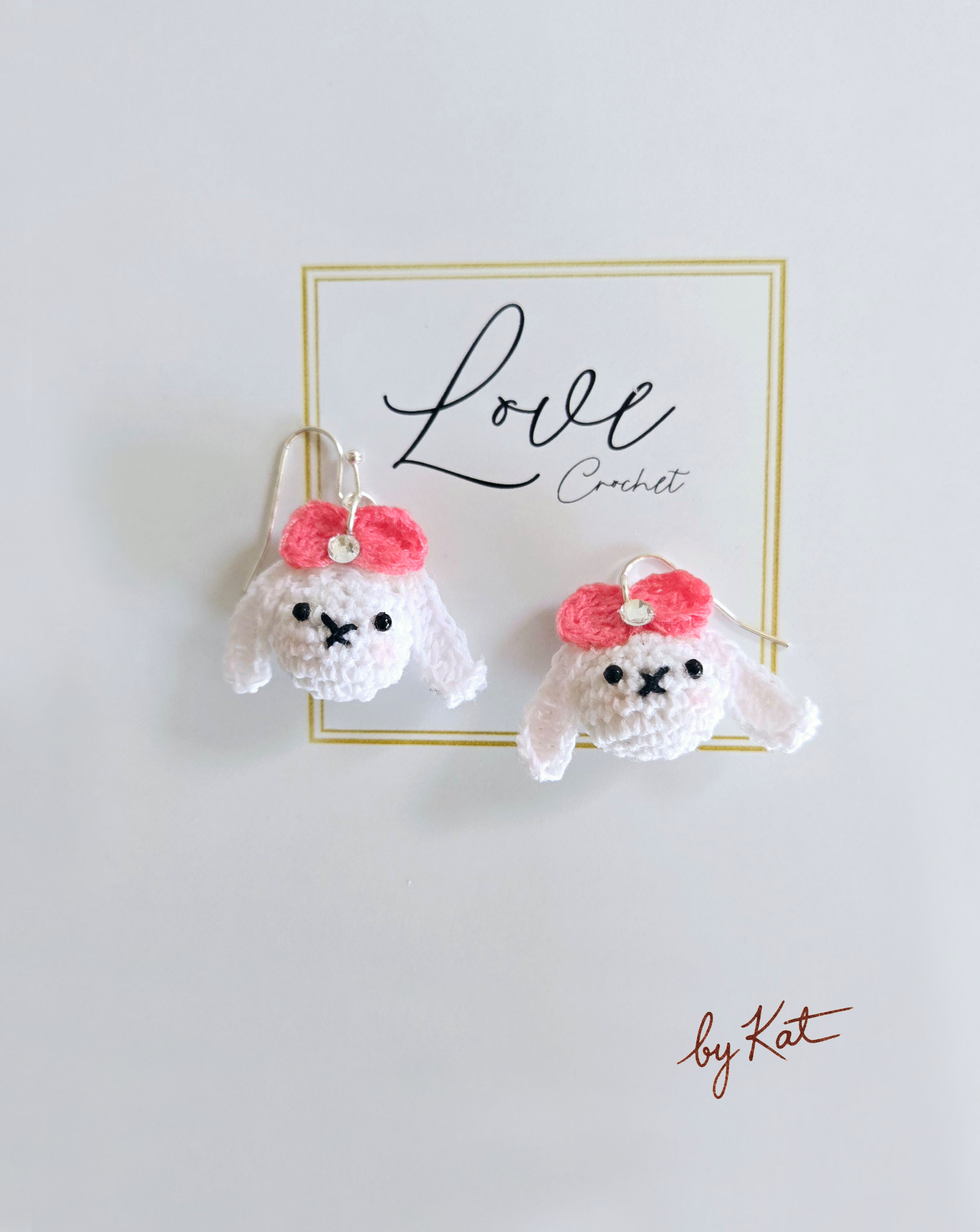 Handmade Bunny Crochet Earrings