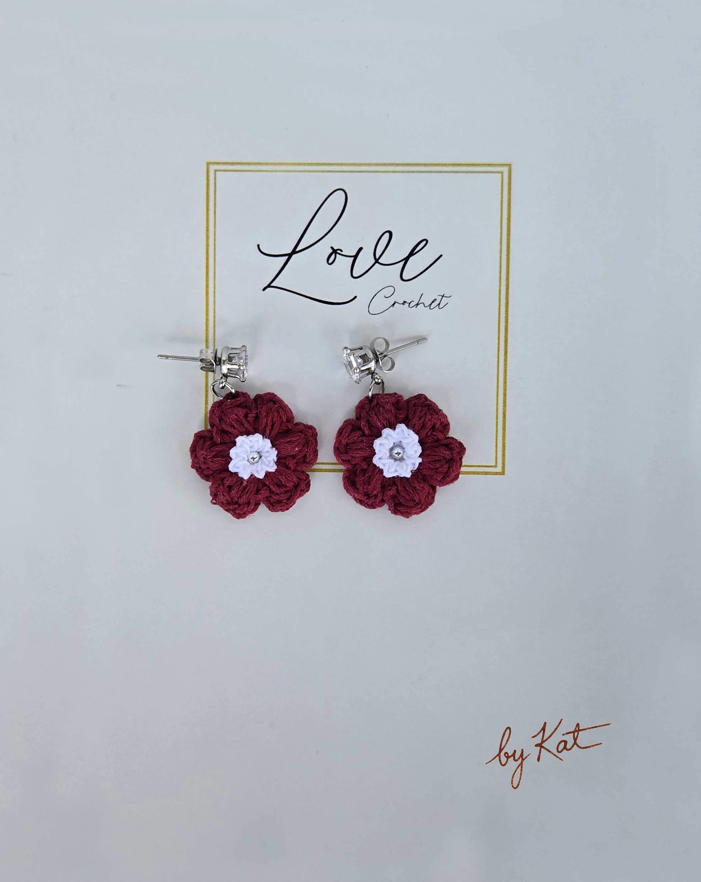 Handmade Crochet Flower Earrings
