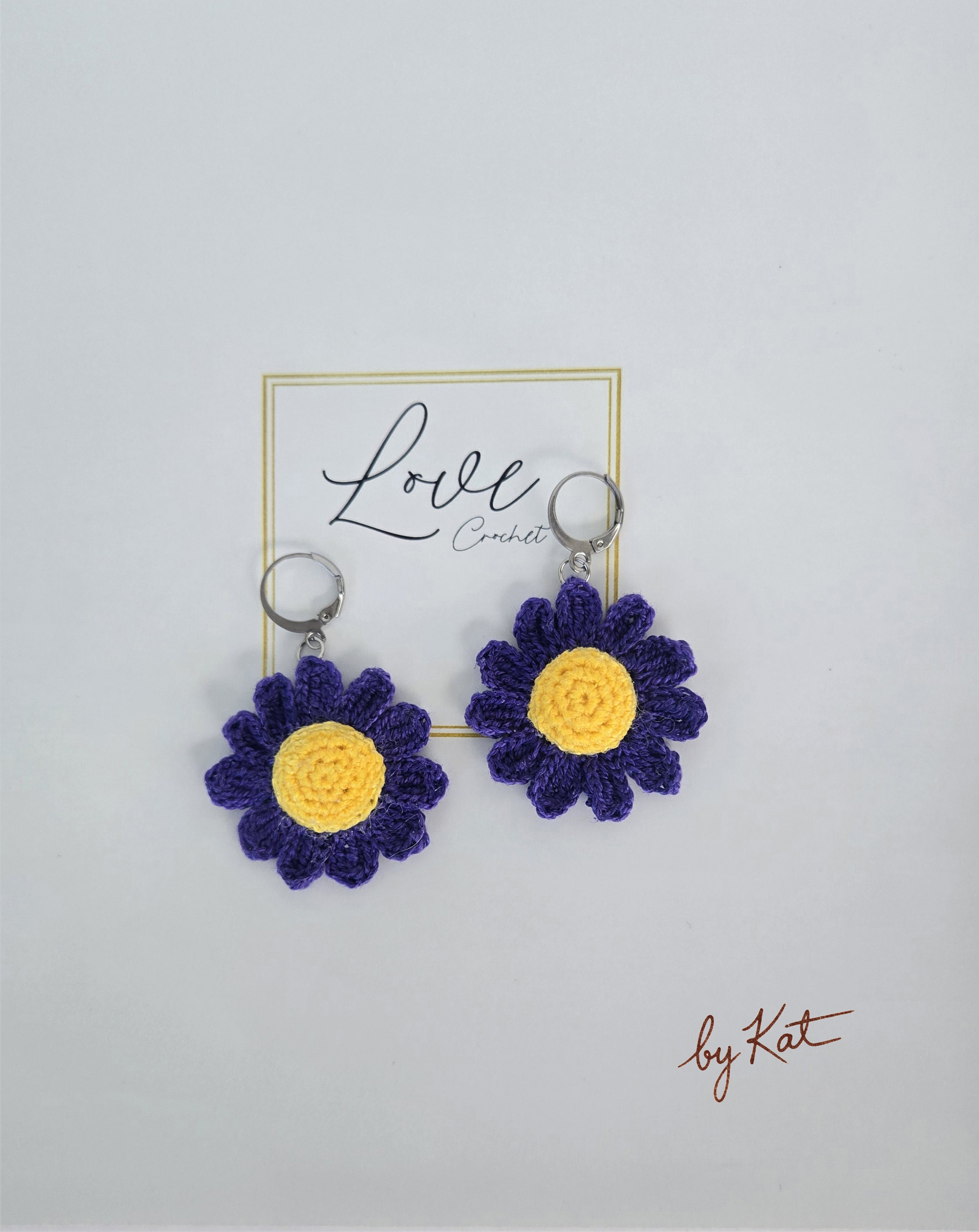 Handmade Crochet Flower Earrings