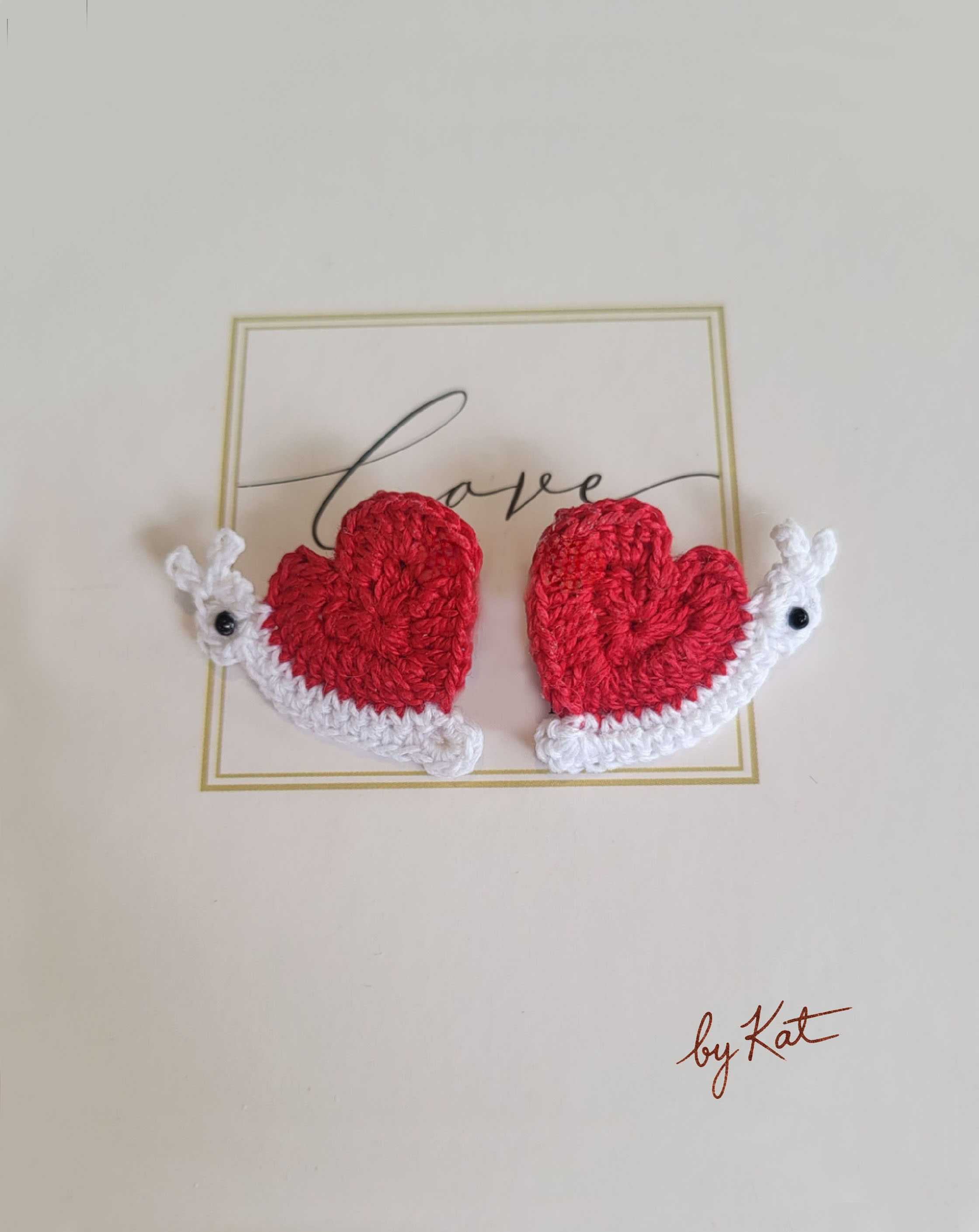 Handmade Heart Snail Crochet Earrings
