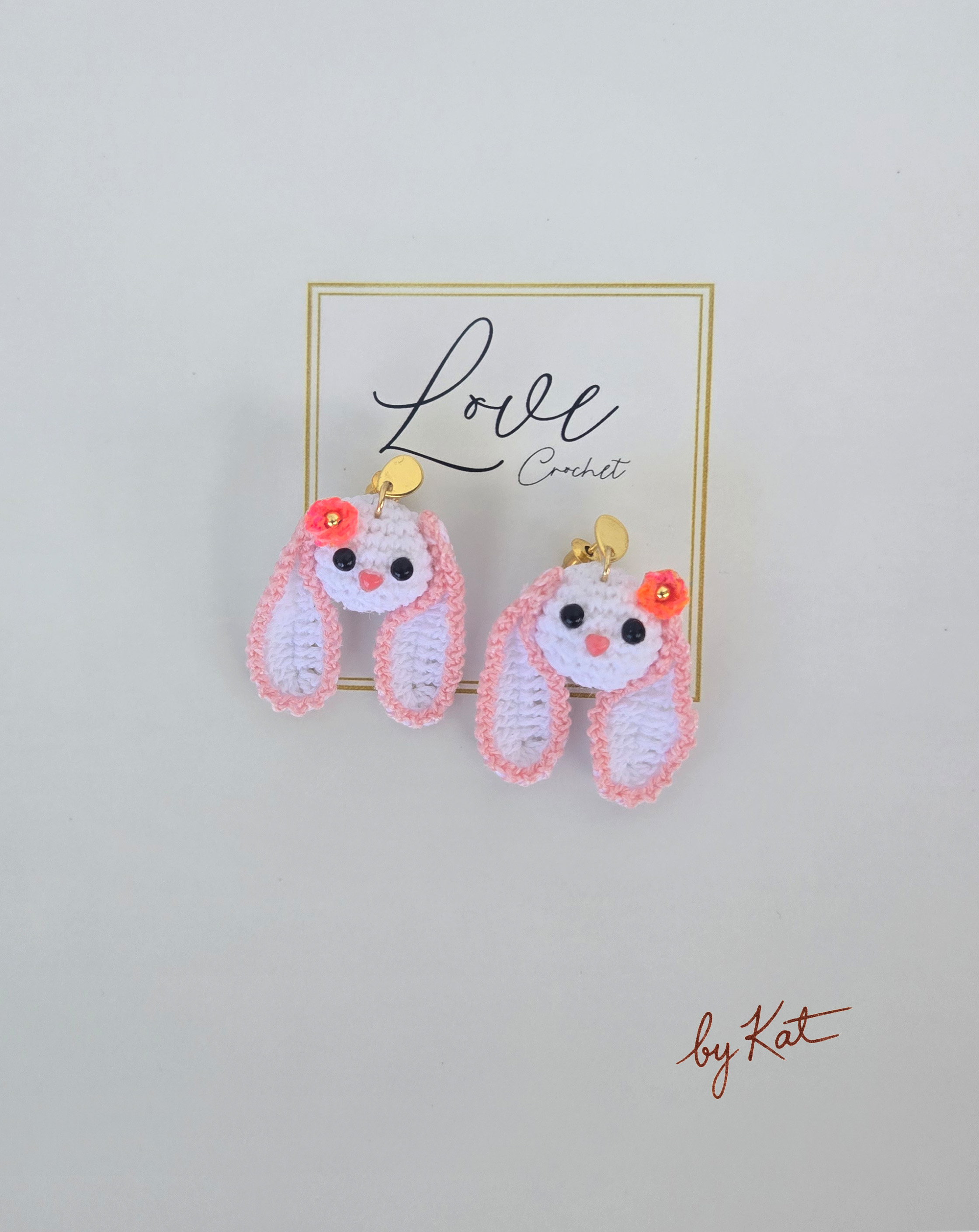 Handmade Bunny Crochet Earrings