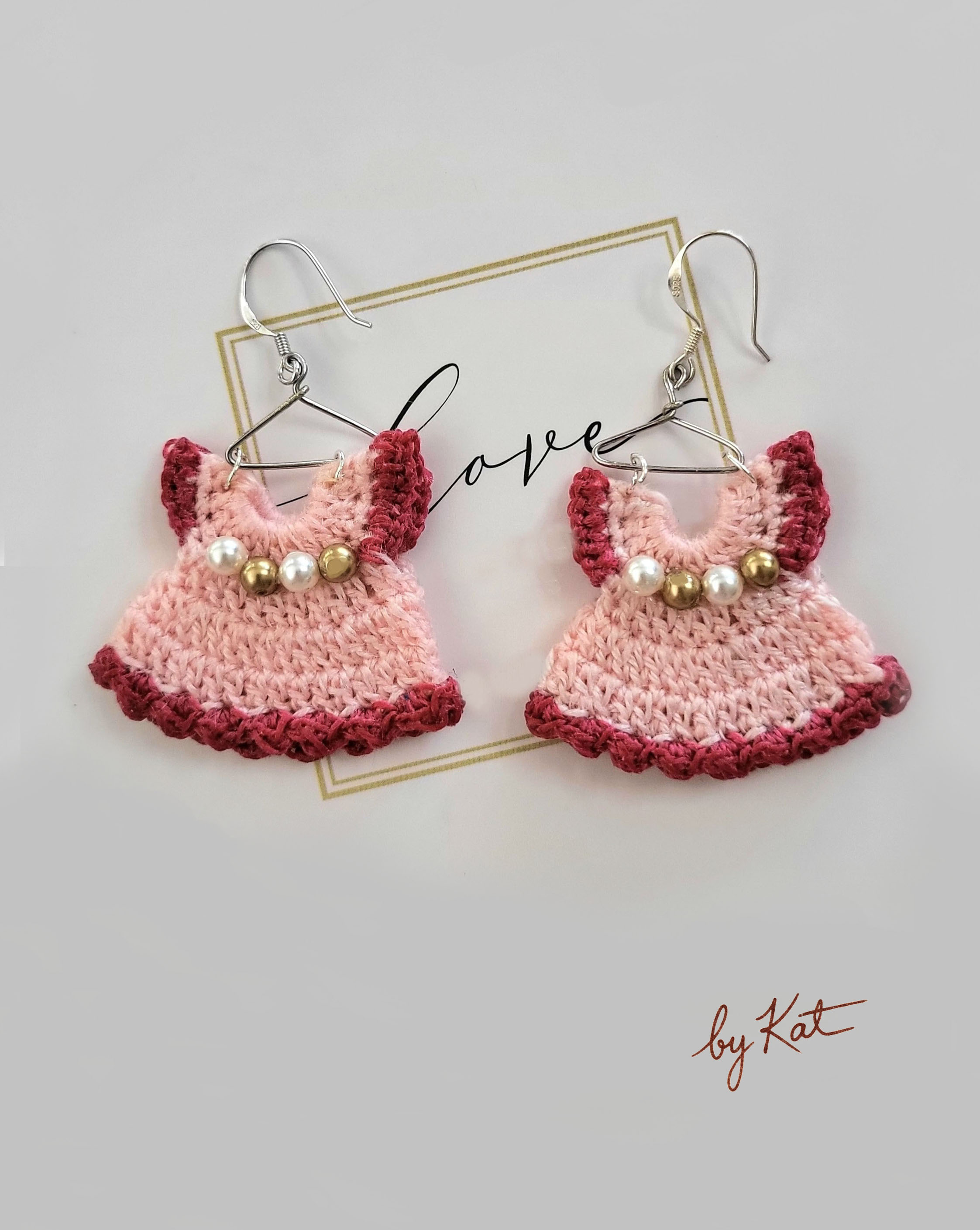 Handmade Crochet Dress Earrings     (Available in more colours)