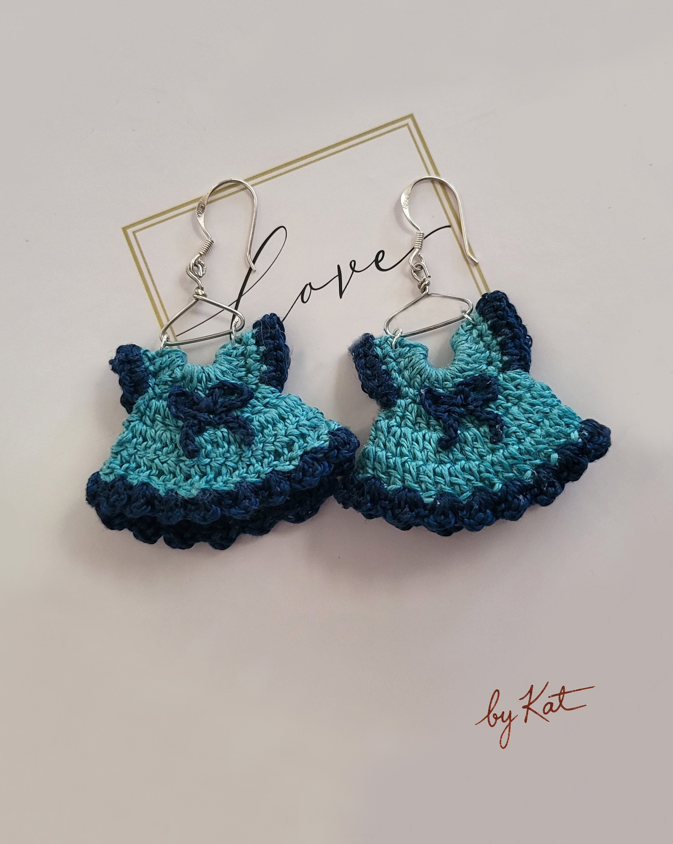 Handmade Crochet Dress Earrings     (Available in more colours)