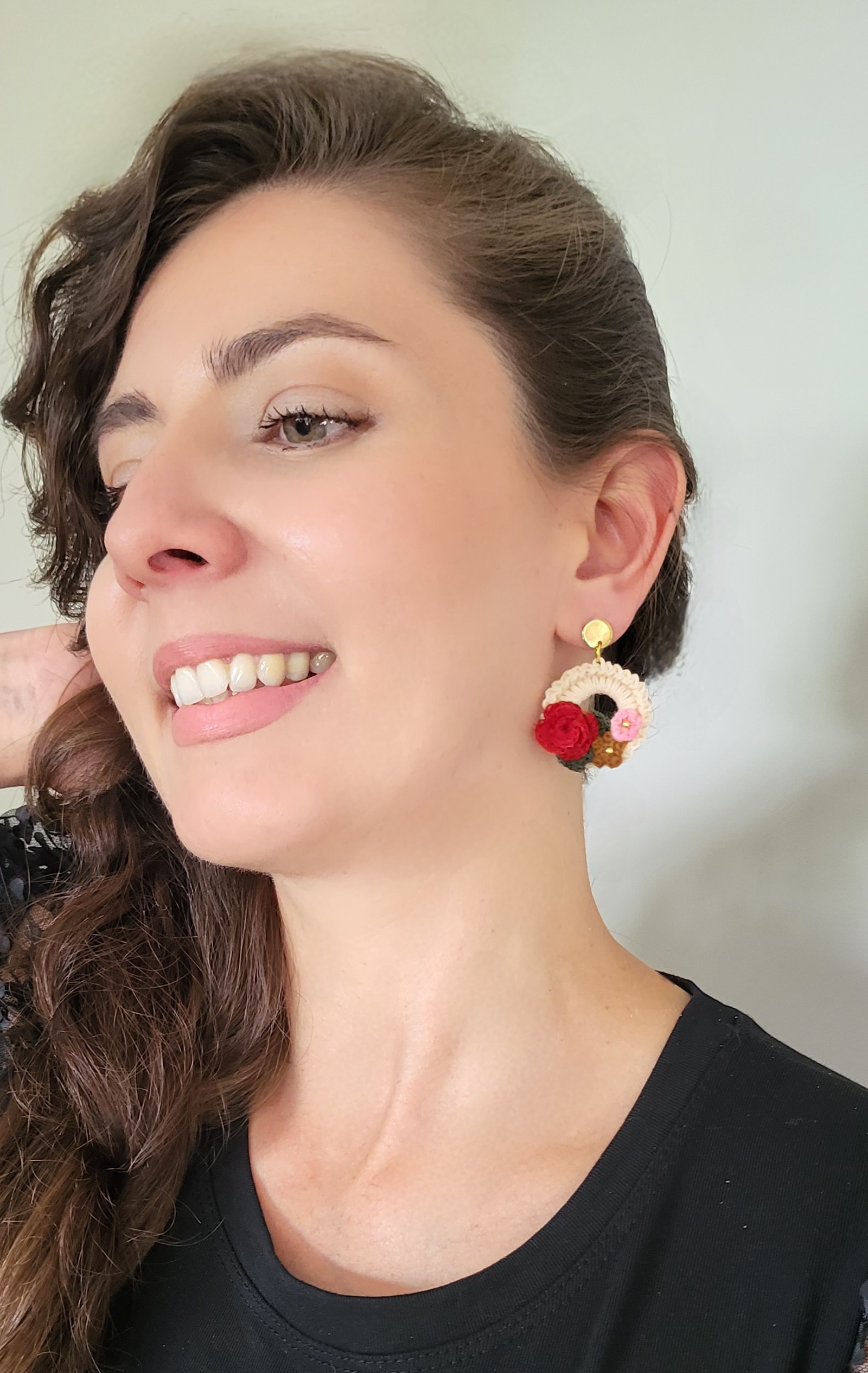 Handmade Floral Crochet Earrings