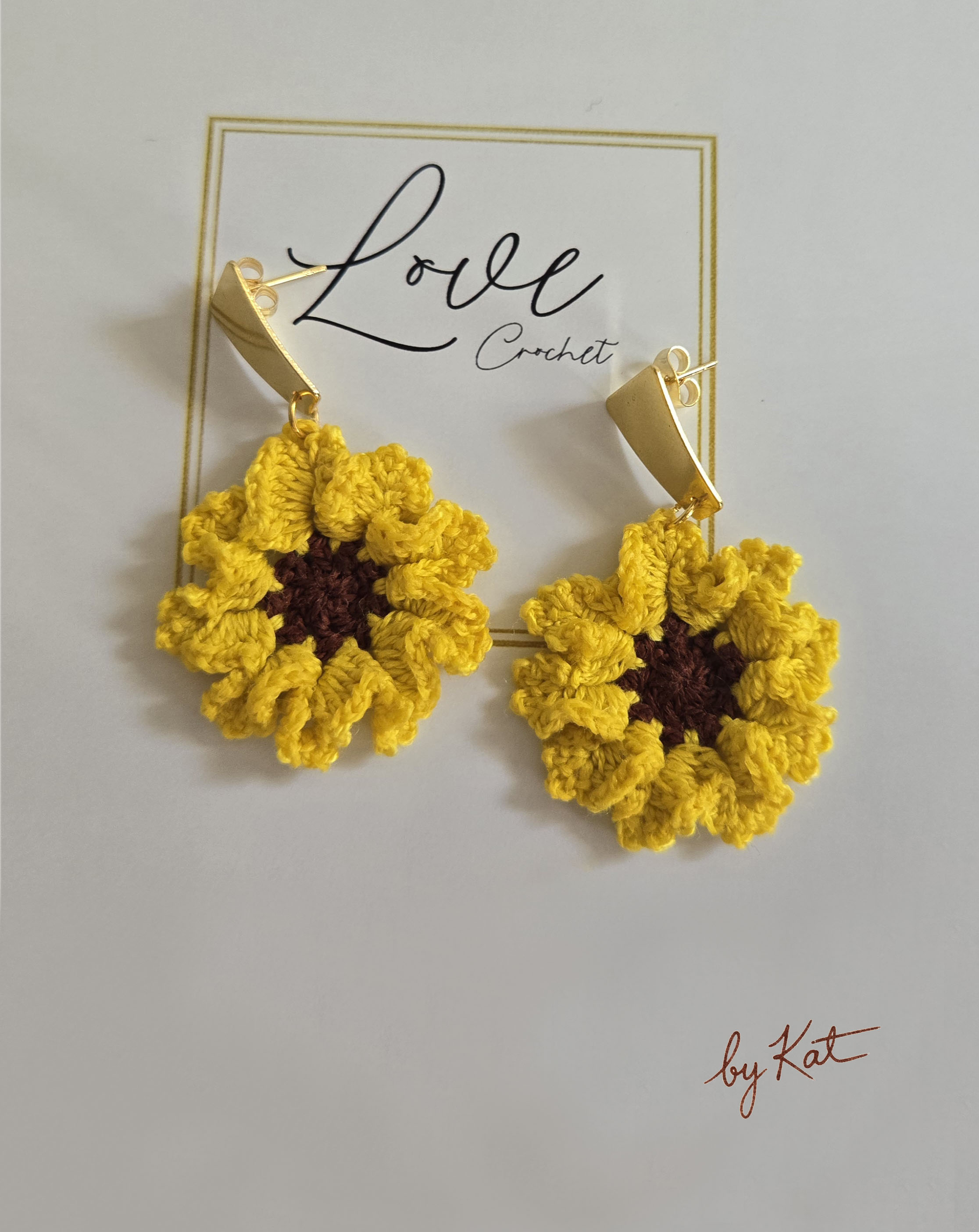 Sunflower Crochet Earrings