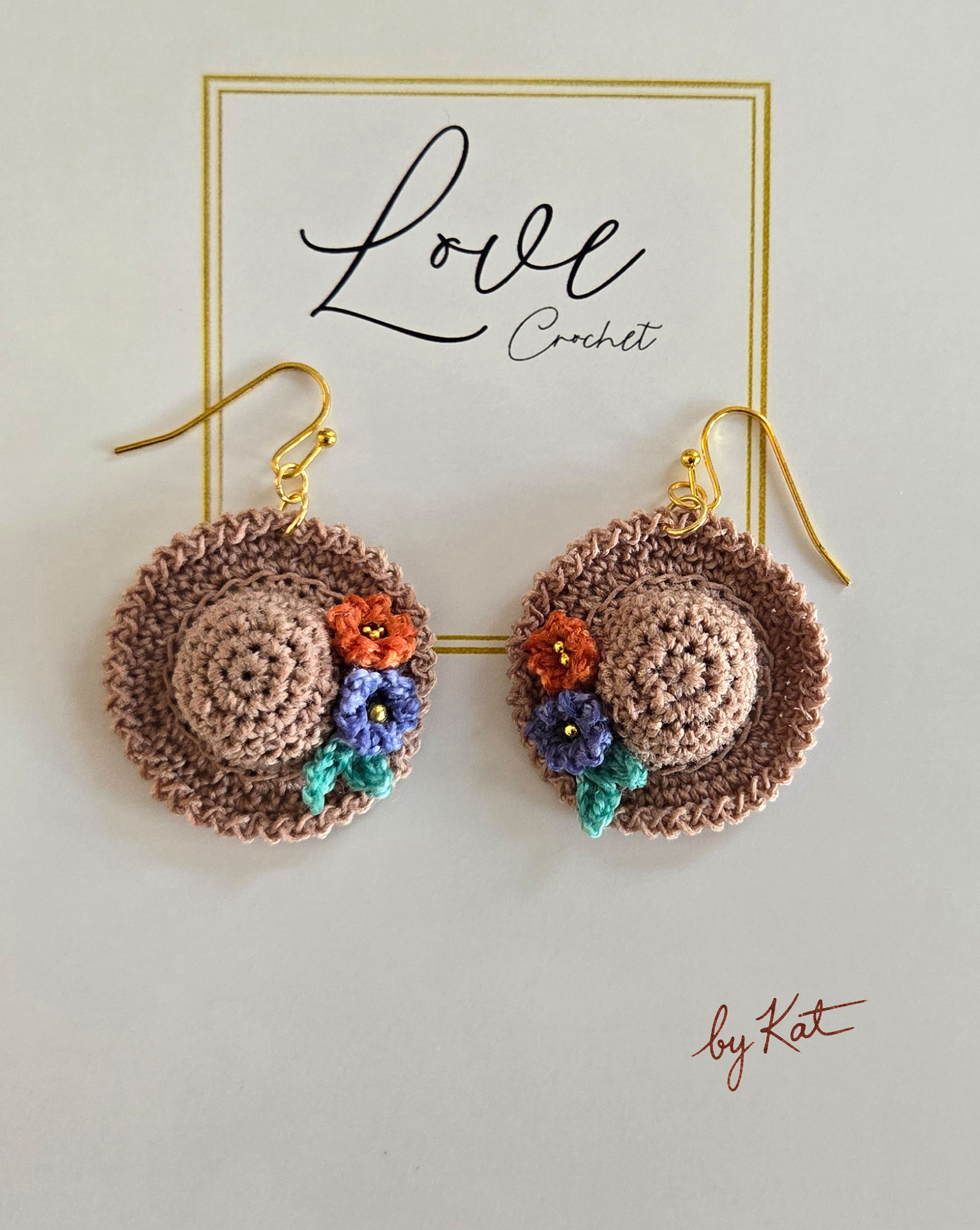 Handmade Crochet Hat Earrings