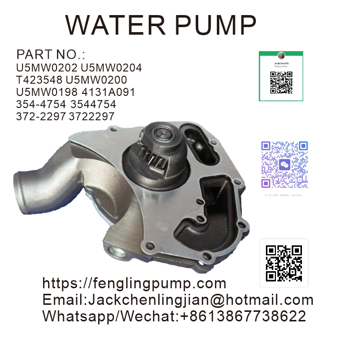 U5MW0202  U5MW0204 T423548 U5MW0200 U5MW0198 4131A091354-4754 3544754 372-2297 3722297 Water pump for PERKINS 1104D-E44T 
