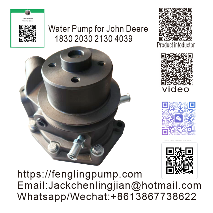 Water Pump with Pulley Fits John Deere 1830 2030 2130 AR85250 AR85249 AR76750 AR97708 RE509068