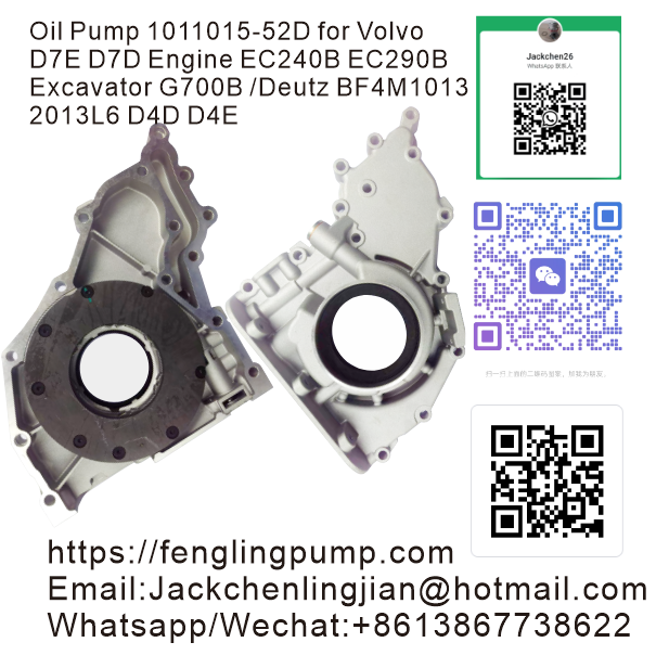 0425-9226 04289740 04289740 04252095 04507271 04259224 04256994 04253468 Oil Pump 1011015-52D for Volvo D7E D7D Engine EC240B EC290B Excavator G700B Motor Grader L120E Wheel Loade