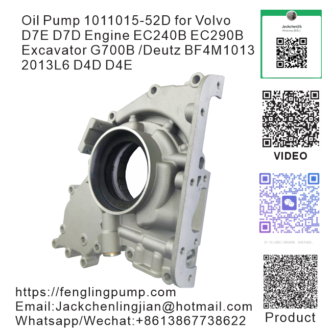 0425-9226 04289740 04289740 04252095 04507271 04259224 04256994 04253468 Oil Pump 1011015-52D for Volvo D7E D7D Engine EC240B EC290B Excavator G700B Motor Grader L120E Wheel Loade