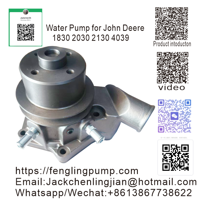 Water Pump with Pulley Fits John Deere 1830 2030 2130 AR85250 AR85249 AR76750 AR97708 RE509068
