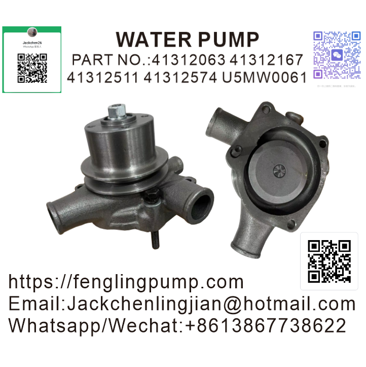 Water Pump with V-Belt Pulley for Ferguson Ref. Part Number(s): 41312063 41312167 41312511 41312574 U5MW0061
