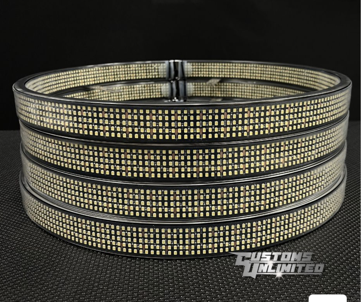 10 ROW ULTRA HIGH INTENSITY WHEEL LIGHTS WITH HEAVY DUTY BRACKETS