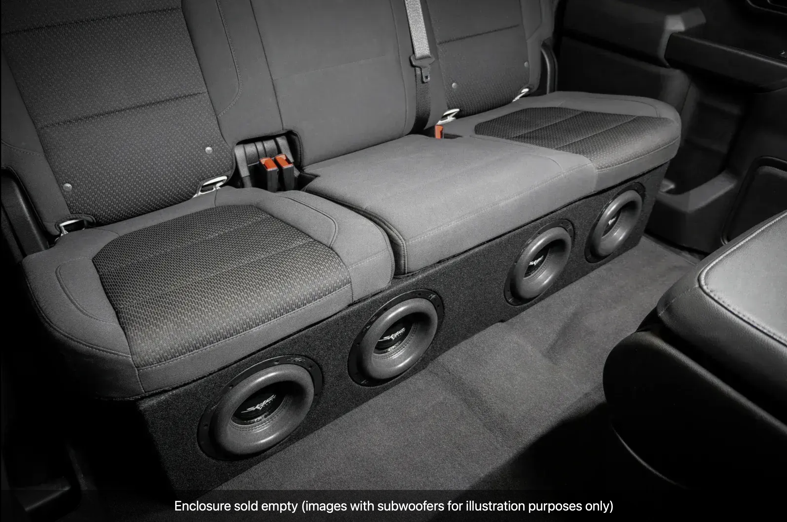 2019-2025 Chevy Silverado & GMC Sierra Crew Cab 1500/2500/3500 Compatible Quad 8" Ported Subwoofer Enclosure Kit