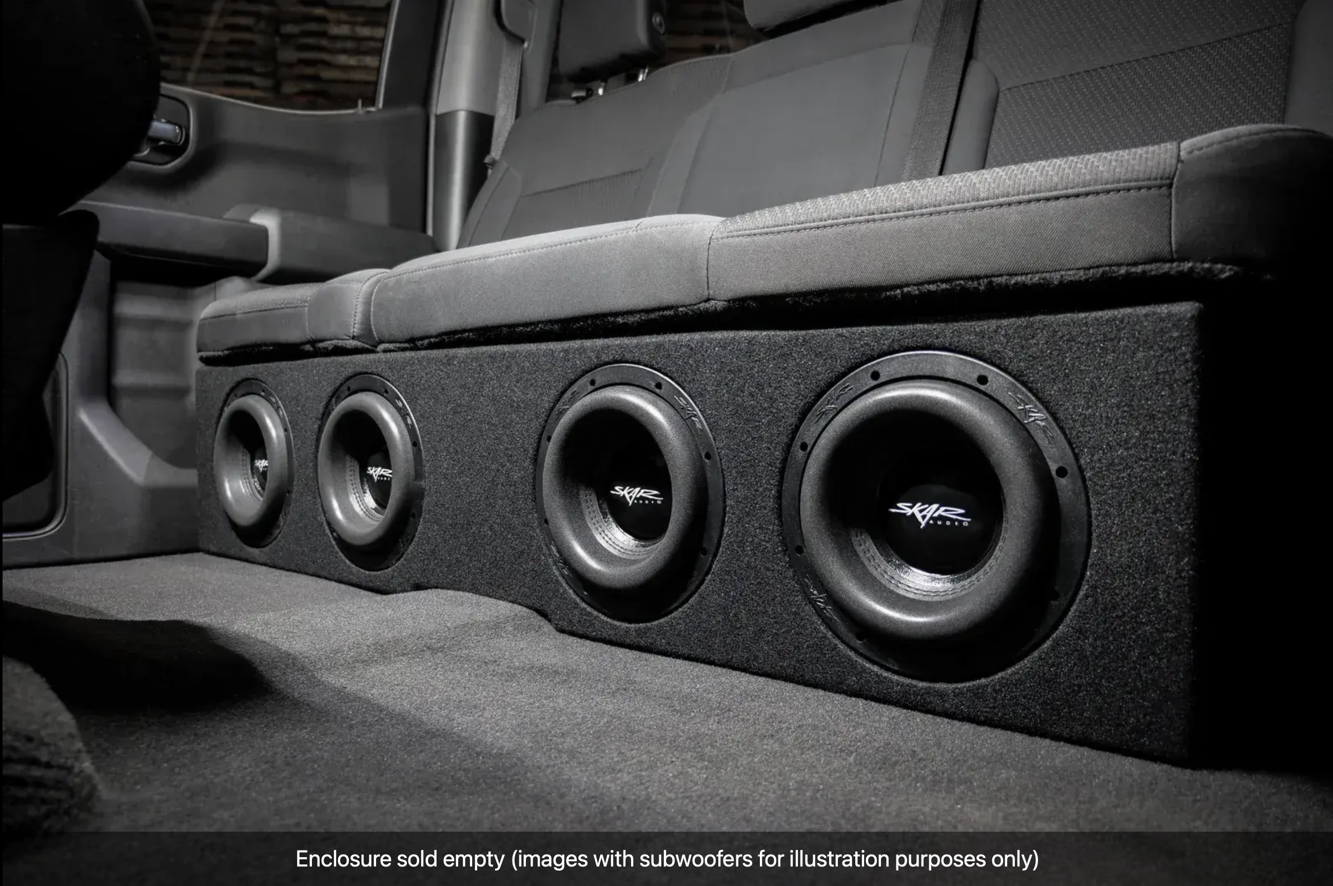 2019-2025 Chevy Silverado & GMC Sierra Crew Cab 1500/2500/3500 Compatible Quad 8" Ported Subwoofer Enclosure Kit