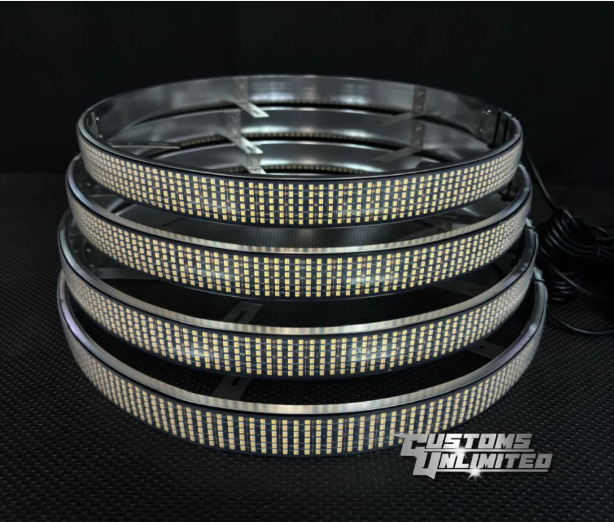 6 ROW ULTRA HIGH INTENSITY SWITCHBACK WHEEL LIGHTS WITH HEAVY DUTY BRACKETS