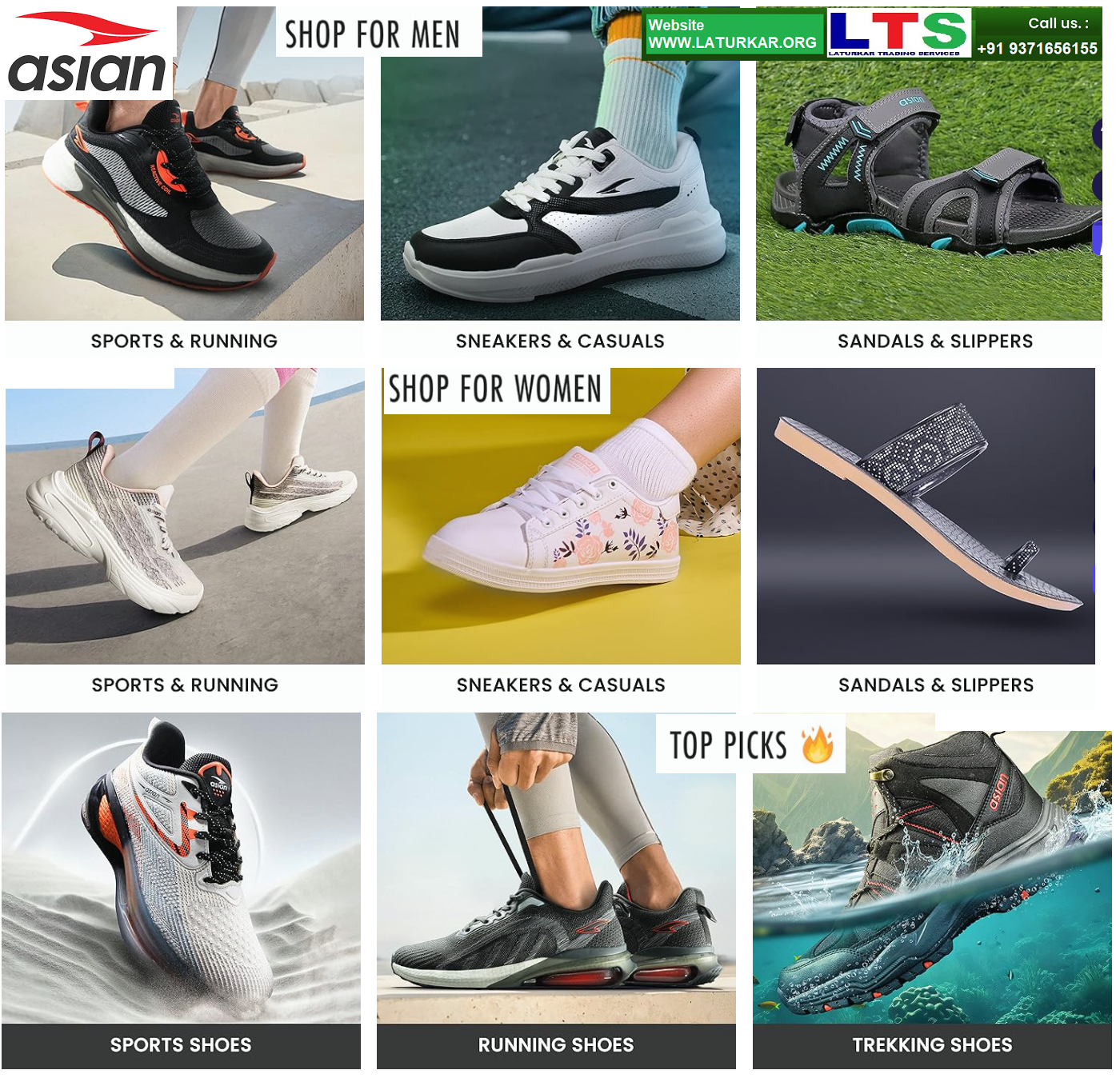 Asian Sports & Running Shoes