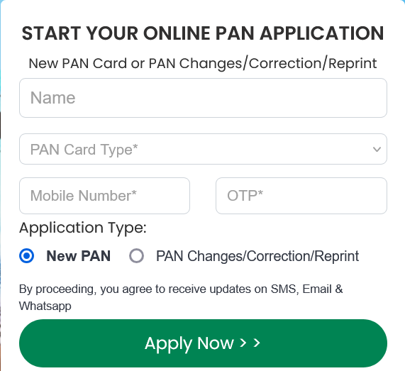 PAN Card Application Service