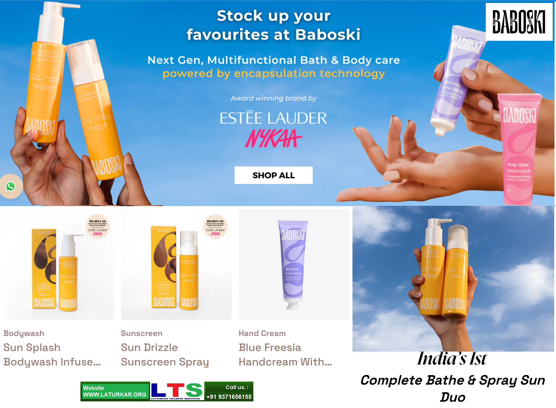 Baboski Complete Bathe & Spray Sun Duo