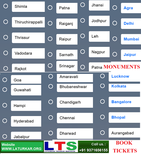 Indian Monuments Tour Tickets