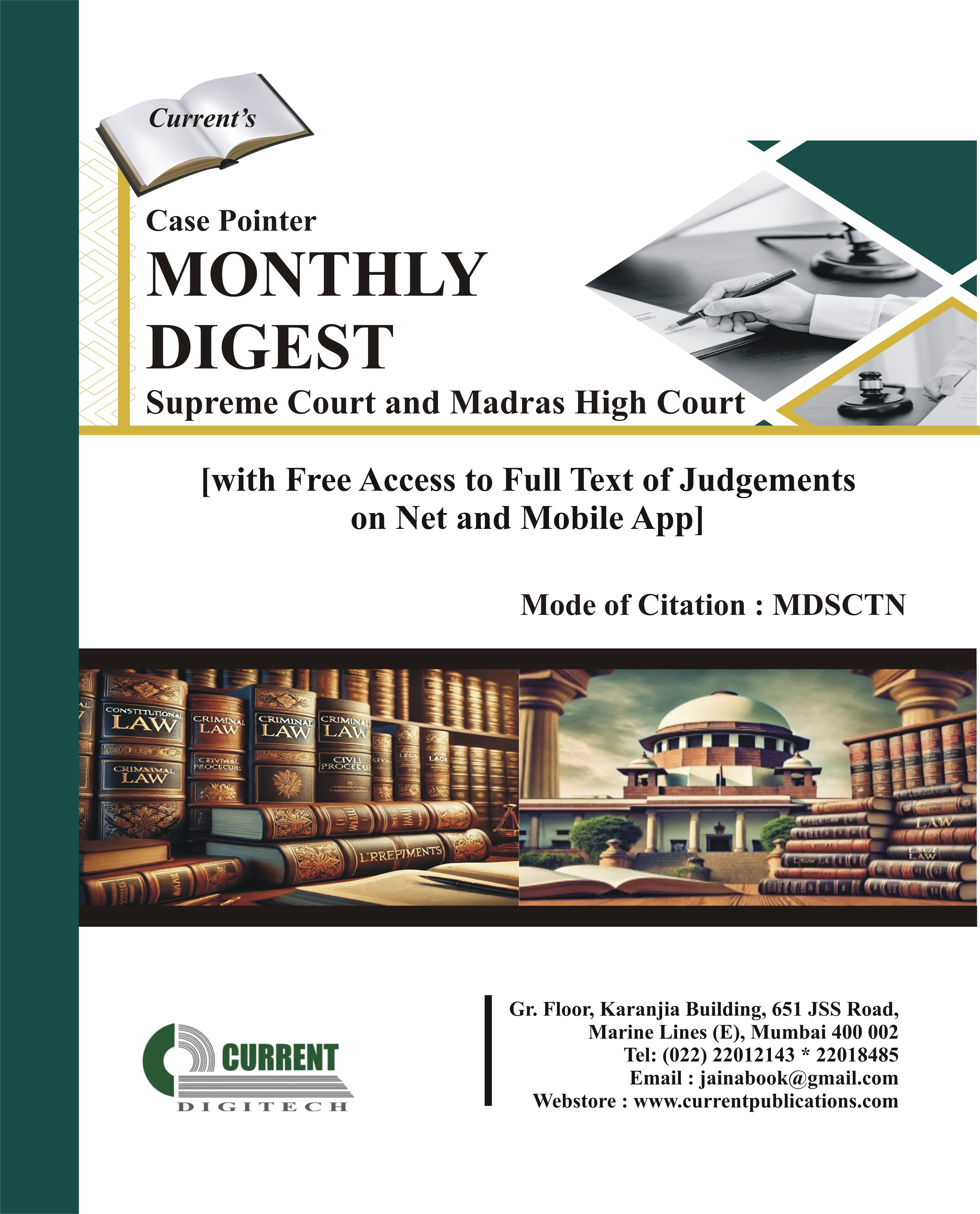 Monthly Digest - Supreme Court and Madras High Court