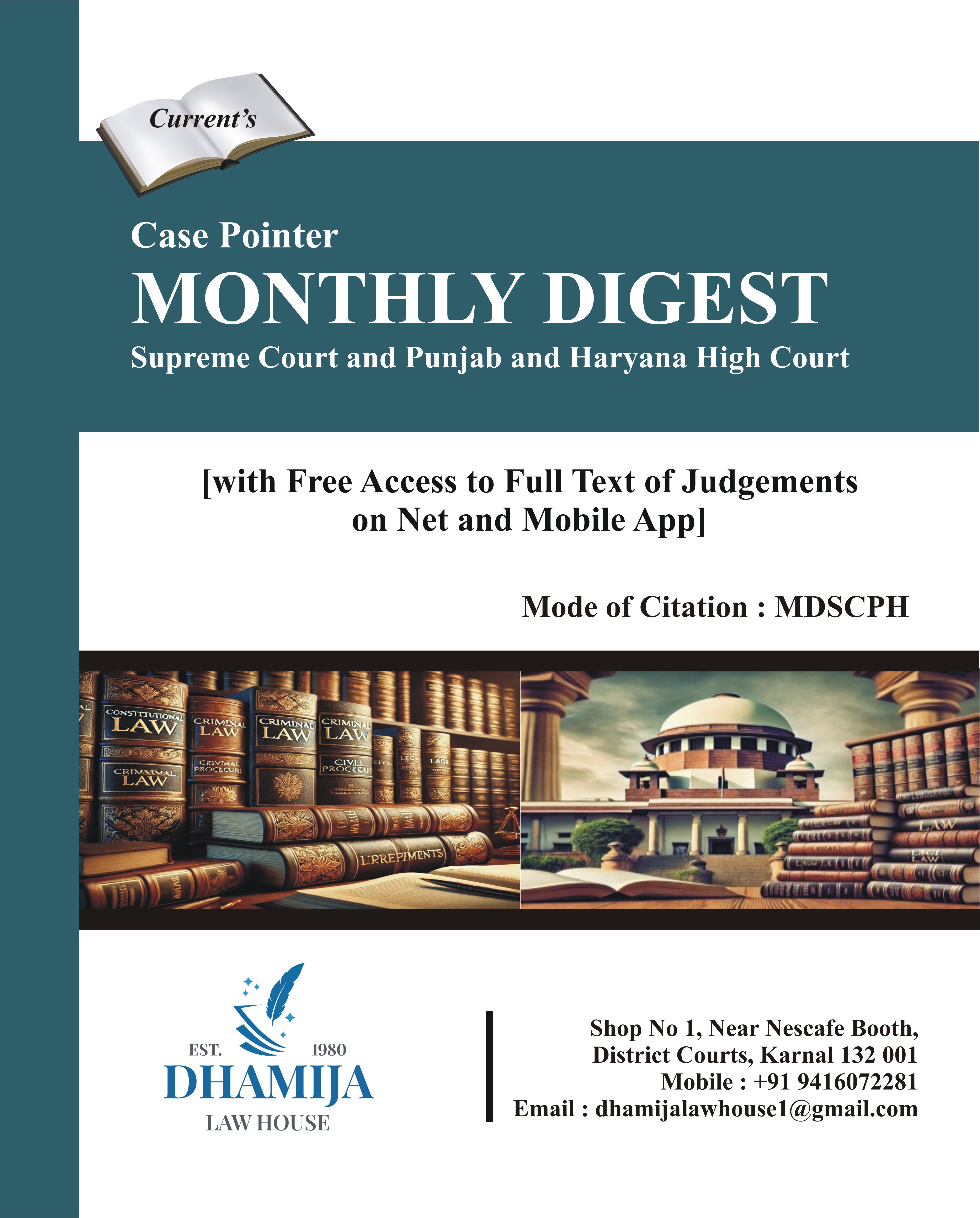 Monthly Digest - Supreme Court and Punjab and Haryana High Court