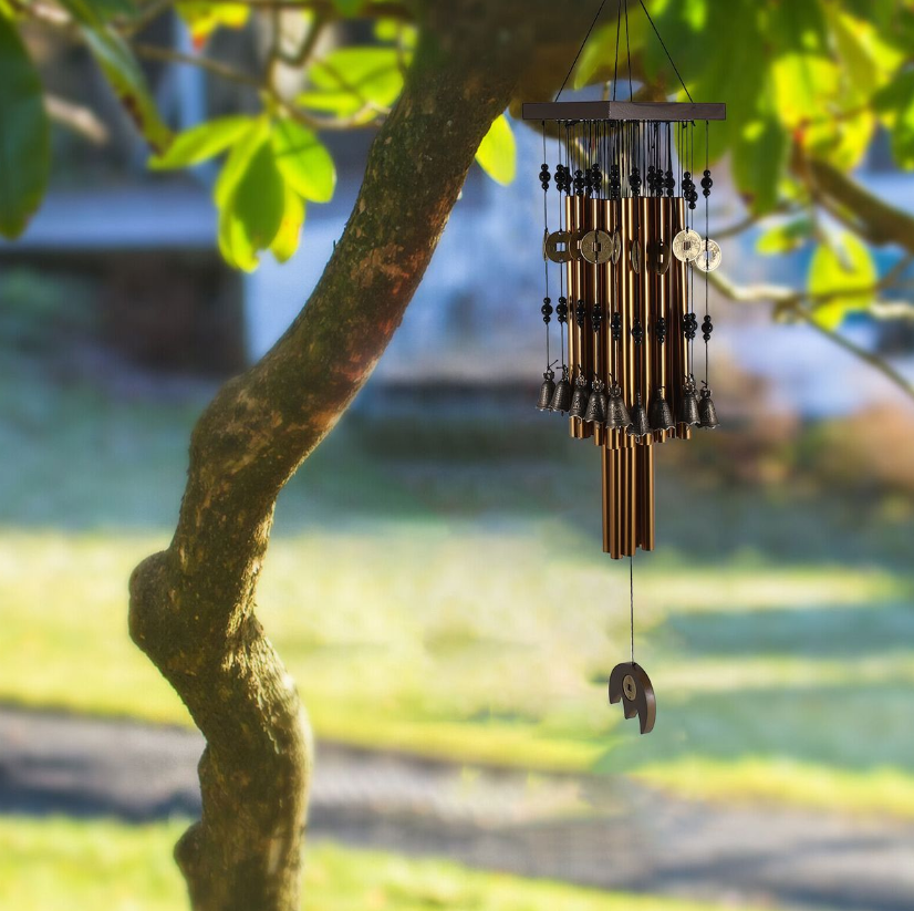 Buitelug en Binnenshuise Metaalbuis Windklok – Koperklok, 80cm