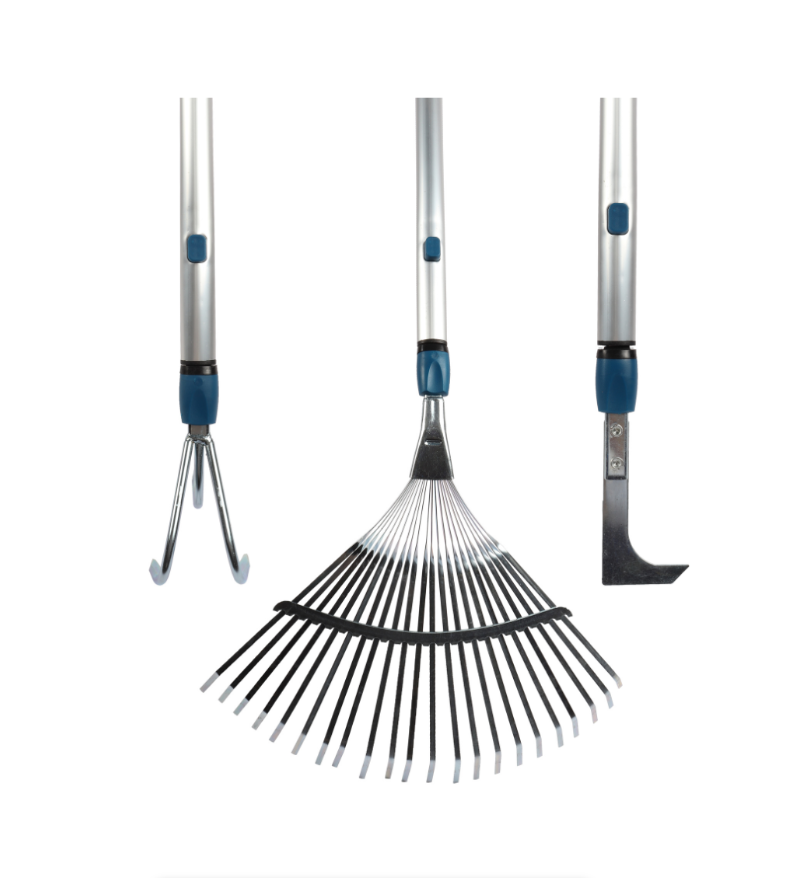 Tuingereedskap Kombinasie – Gras Hark, Tuinskraper & Voegmes