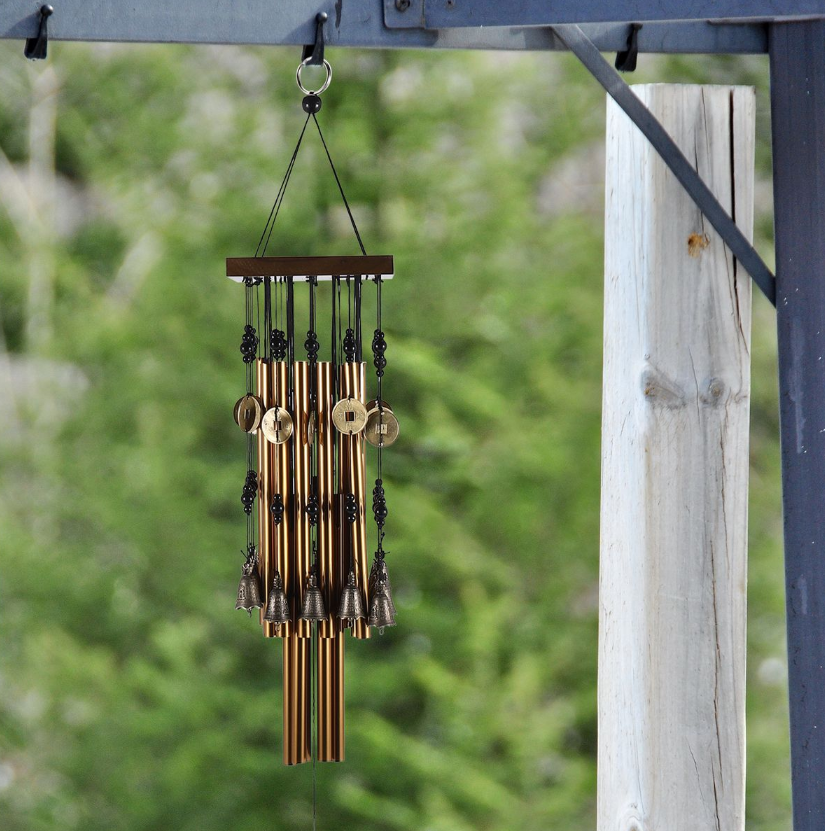 Buitelug en Binnenshuise Metaalbuis Windklok – Koperklok, 80cm