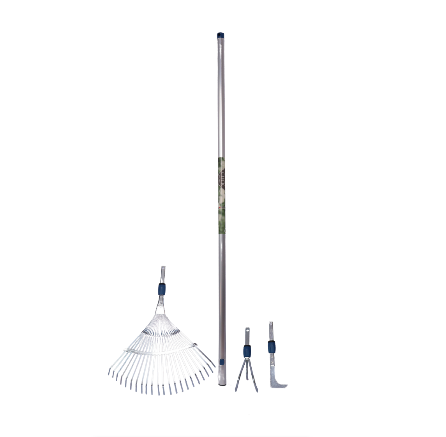 Tuingereedskap Kombinasie – Gras Hark, Tuinskraper & Voegmes