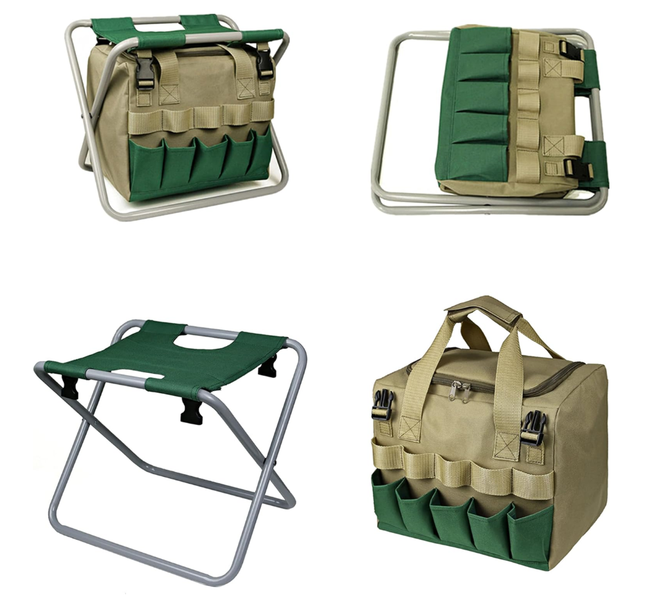 Tuin Opvou Stoel met Gereedskap Stoor Sak – Opvou Sitplek & Draagtas