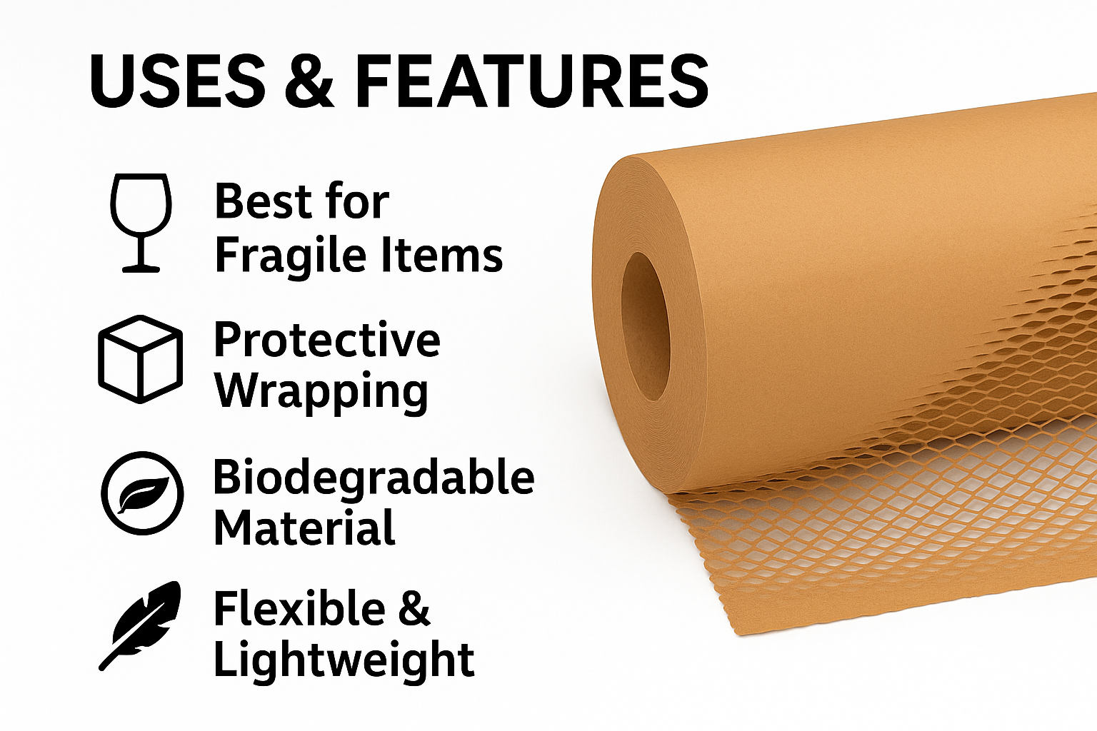Honeycomb Paper Roll 15 Inch x 250 Meter | Eco Friendly Packaging Wrap 