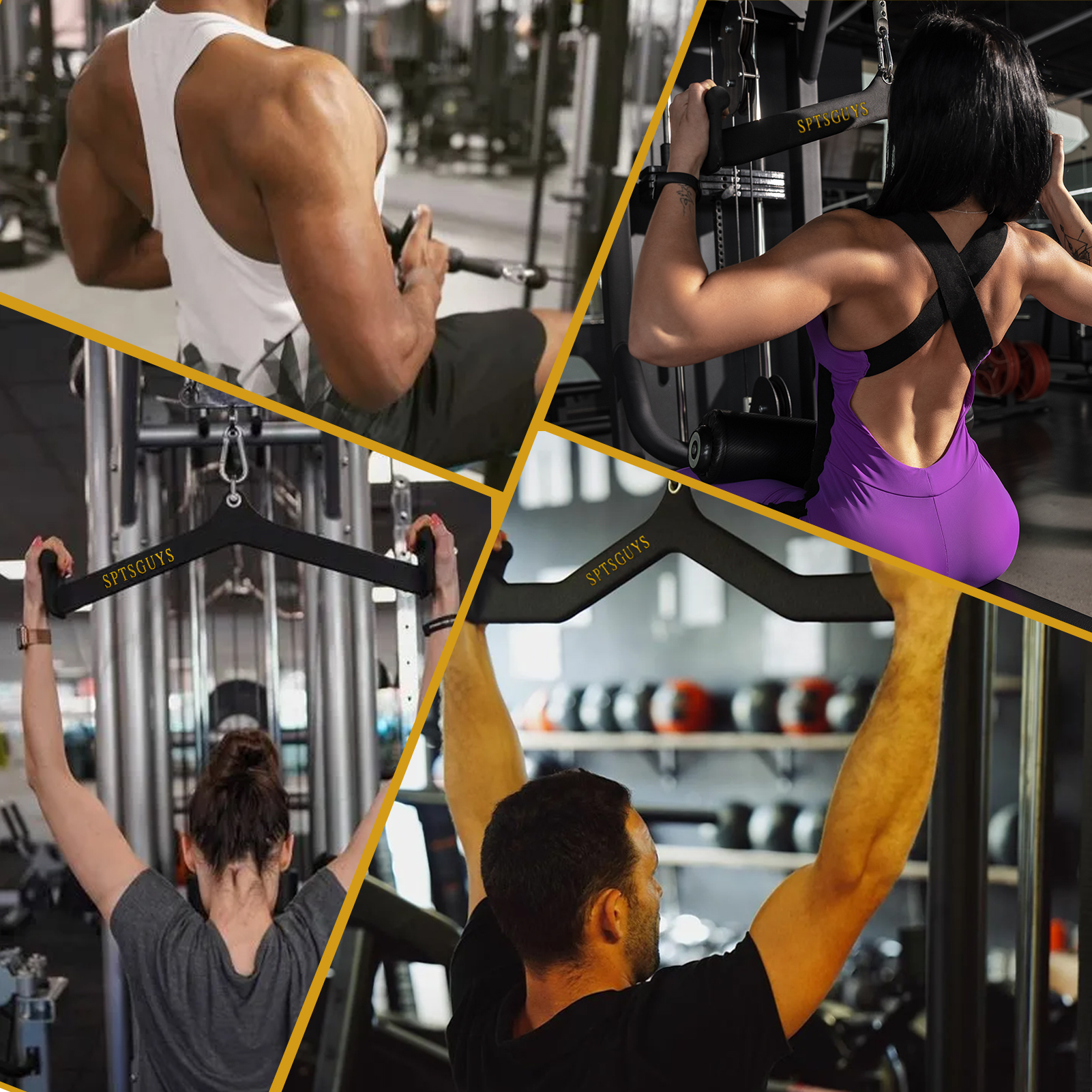 LAT Pulldown Bar Attachment for Cable Machines – Heavy-Duty Steel Back & Tricep Training Bar with Non-Slip Grip, Ergonomic Design, and 880 lbs Capacity for Home Gym
