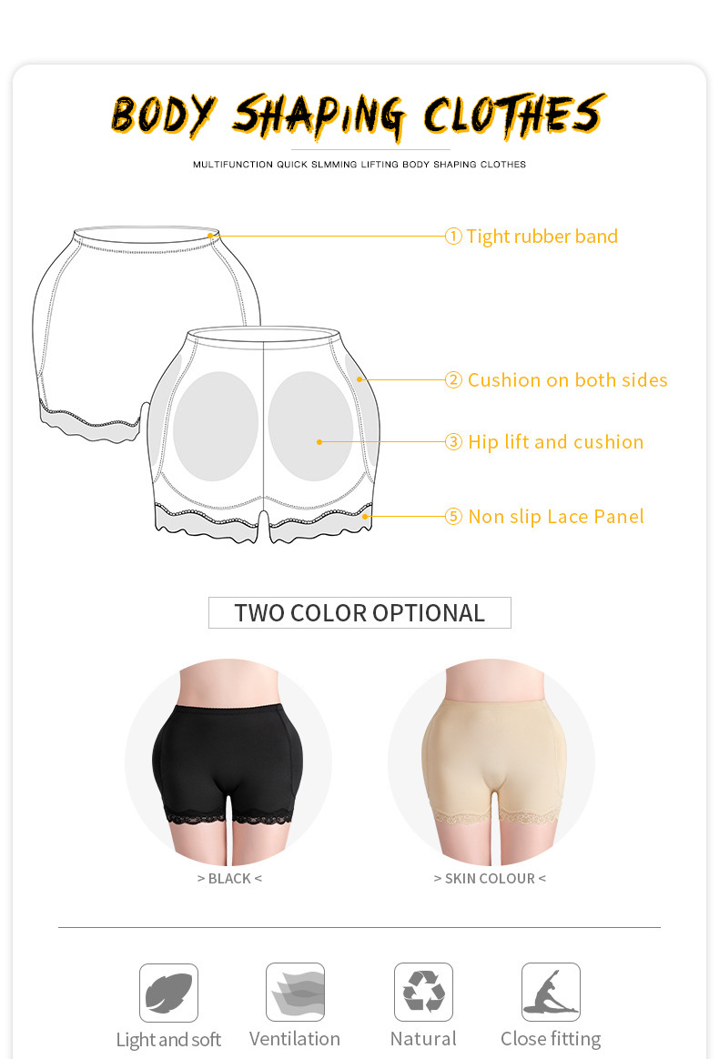 Padded Butt Lifter Shapewear – Push Up Panties with Removable Padding, Tummy Control Body Shaper Underwear for Women, Sizes S-6XL