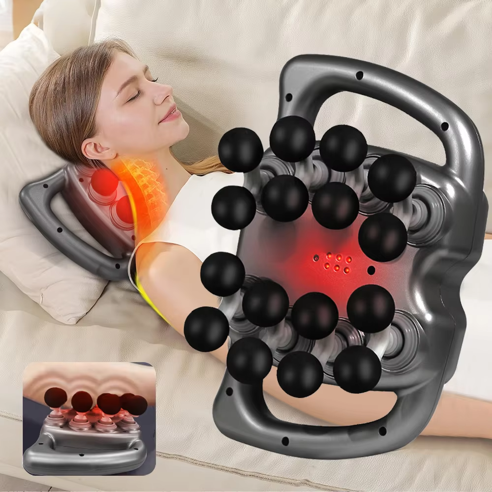 Professional Fascia Massage Gun – Deep Tissue Muscle Massager with High-Frequency Percussion, 16 or 6 Heads, 9 Modes, 20–99 Speed Levels, Quiet & Rechargeable for Neck, Back, Shoulders, and Full Body Recovery