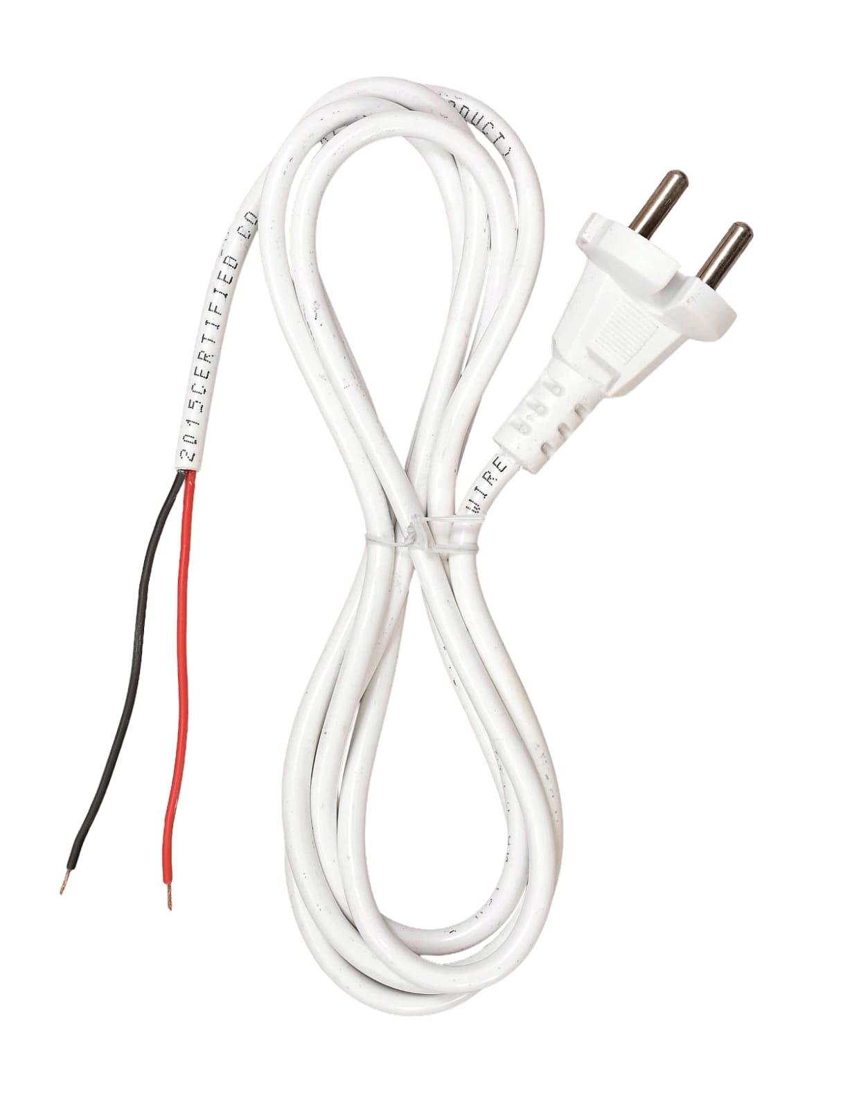 2-Core Round Power Cord – Open End, 1000W