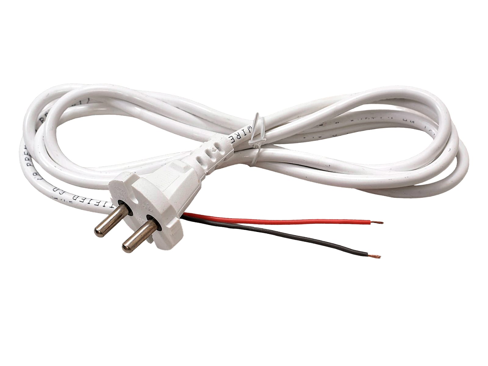 2-Core Round Power Cord – Open End, 1000W