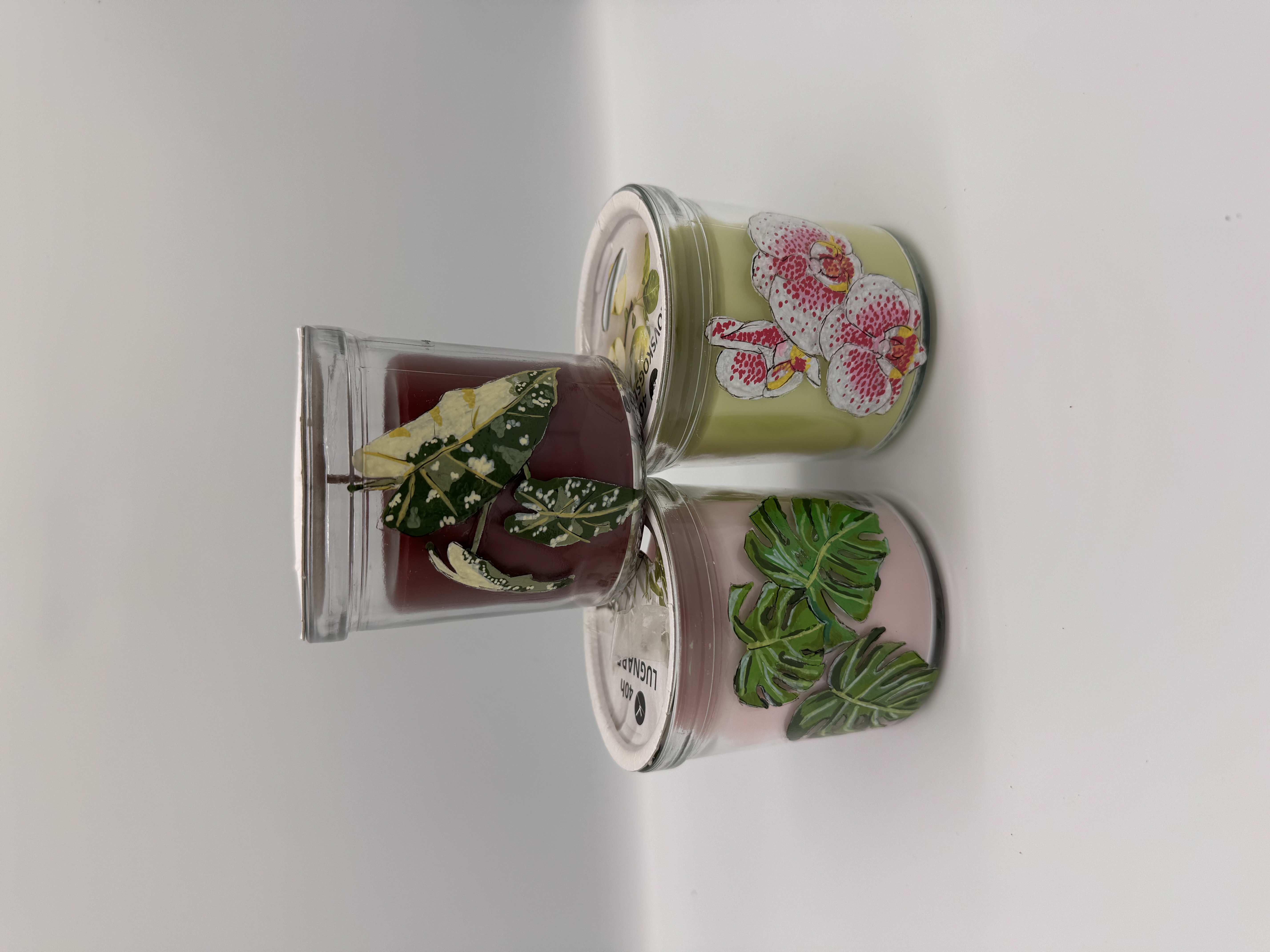Hand-Painted Botanical Candles