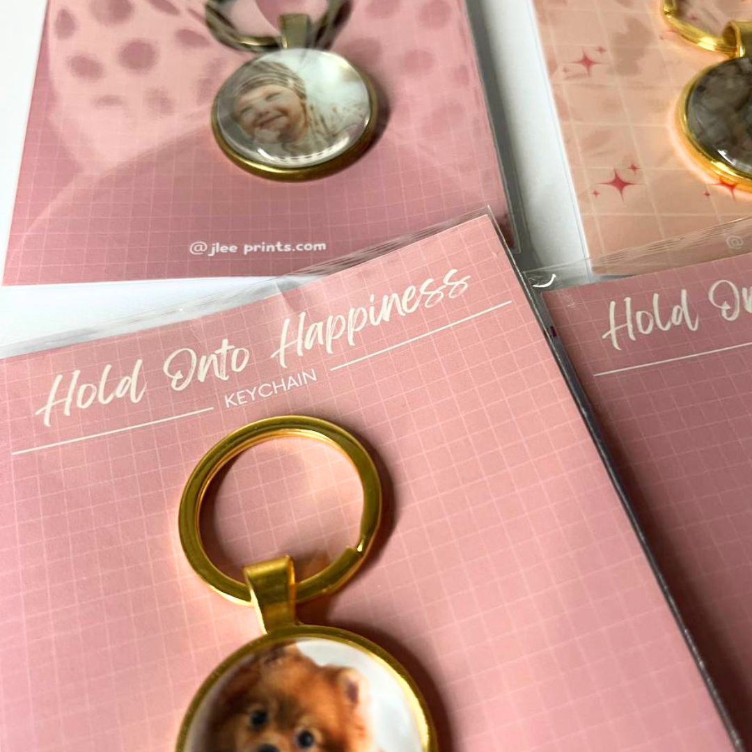 Personalized Glass Keychain – 25mm Custom Keyring Gift (Set of 2 pcs)