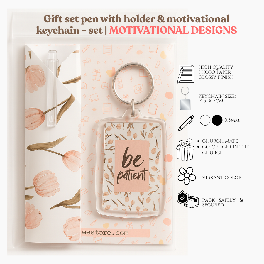 Motivational Acrylic Keychain with Pen Set