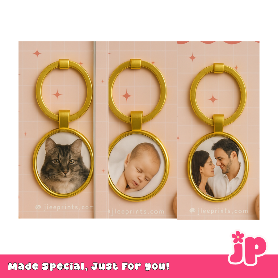 Personalized Glass Keychain – 25mm Custom Keyring Gift (Set of 2 pcs)