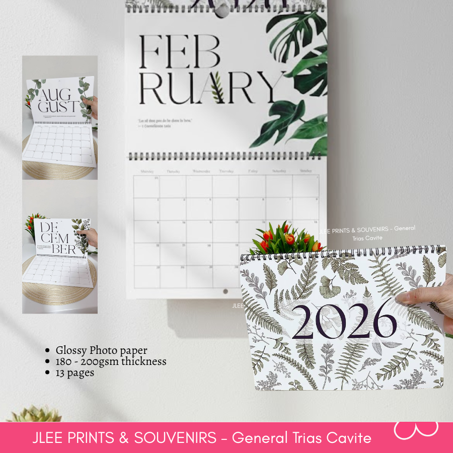 2026 Calendar Plants Designs, Hanging Calendar, A4 size Monthly Calendar, Wall Calendar