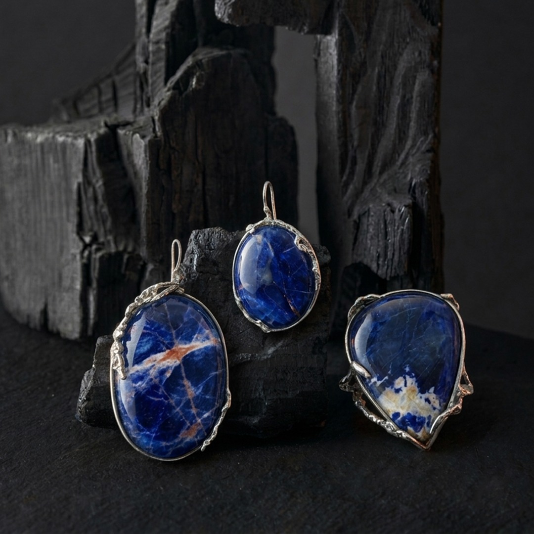 - OURANOS - Parure en sodalite & argent