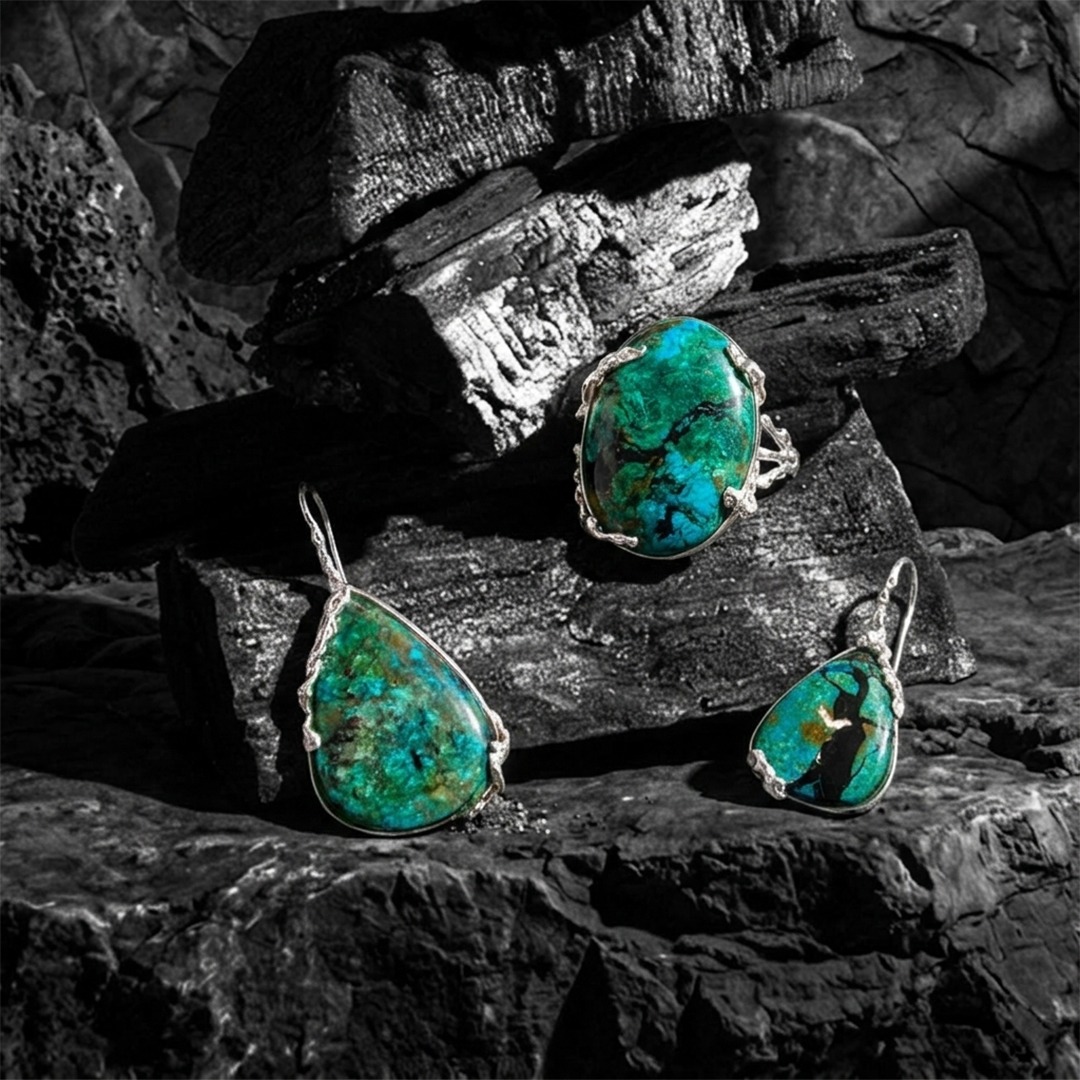 - CHALKEA - Parure en chrysocolle & argent