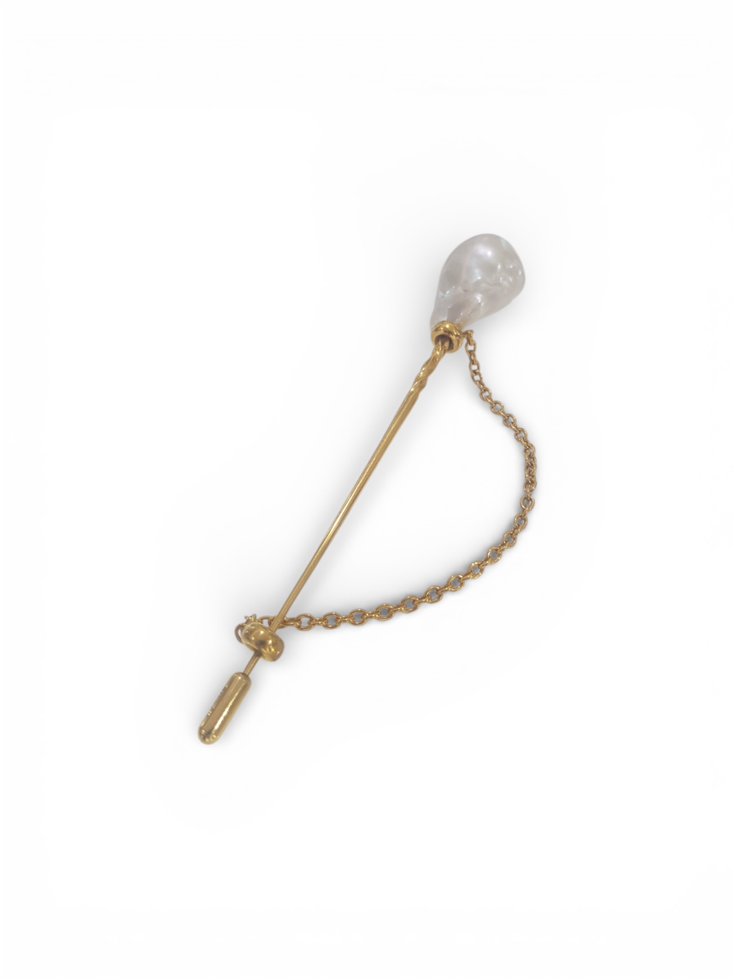 Fibule Perle et Argent doré