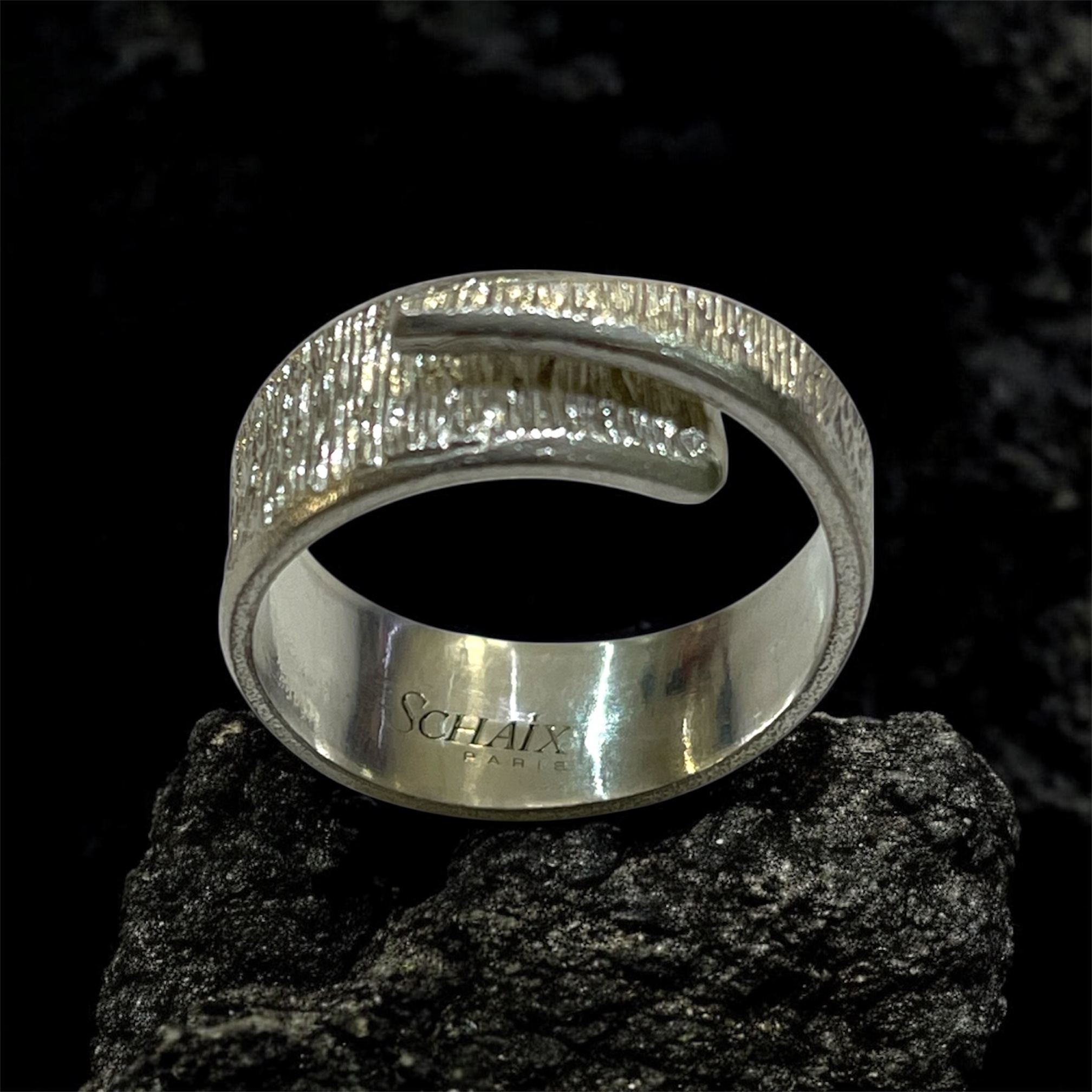 Bague argent Guillochée 