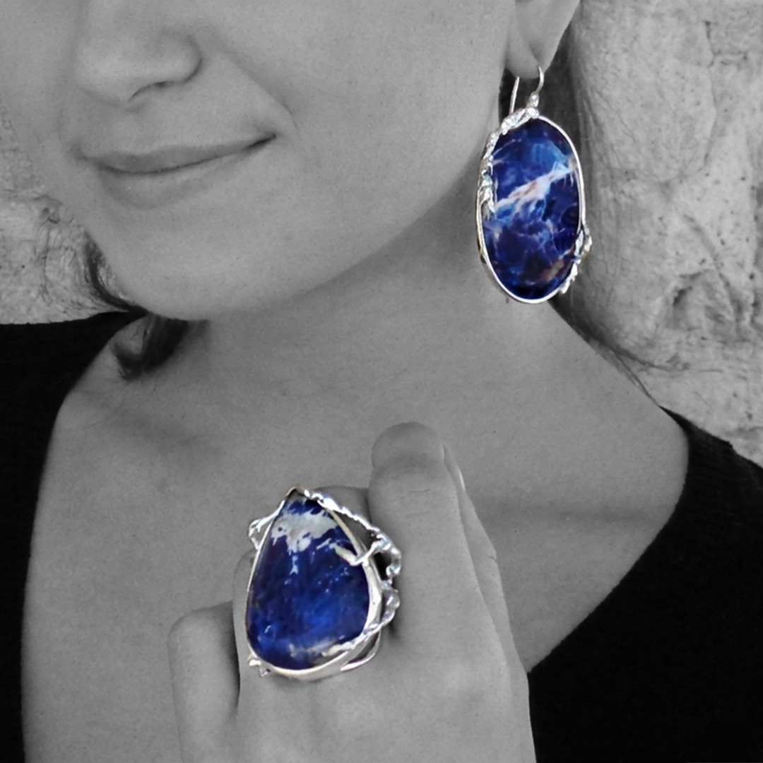 - OURANOS - Parure en sodalite & argent