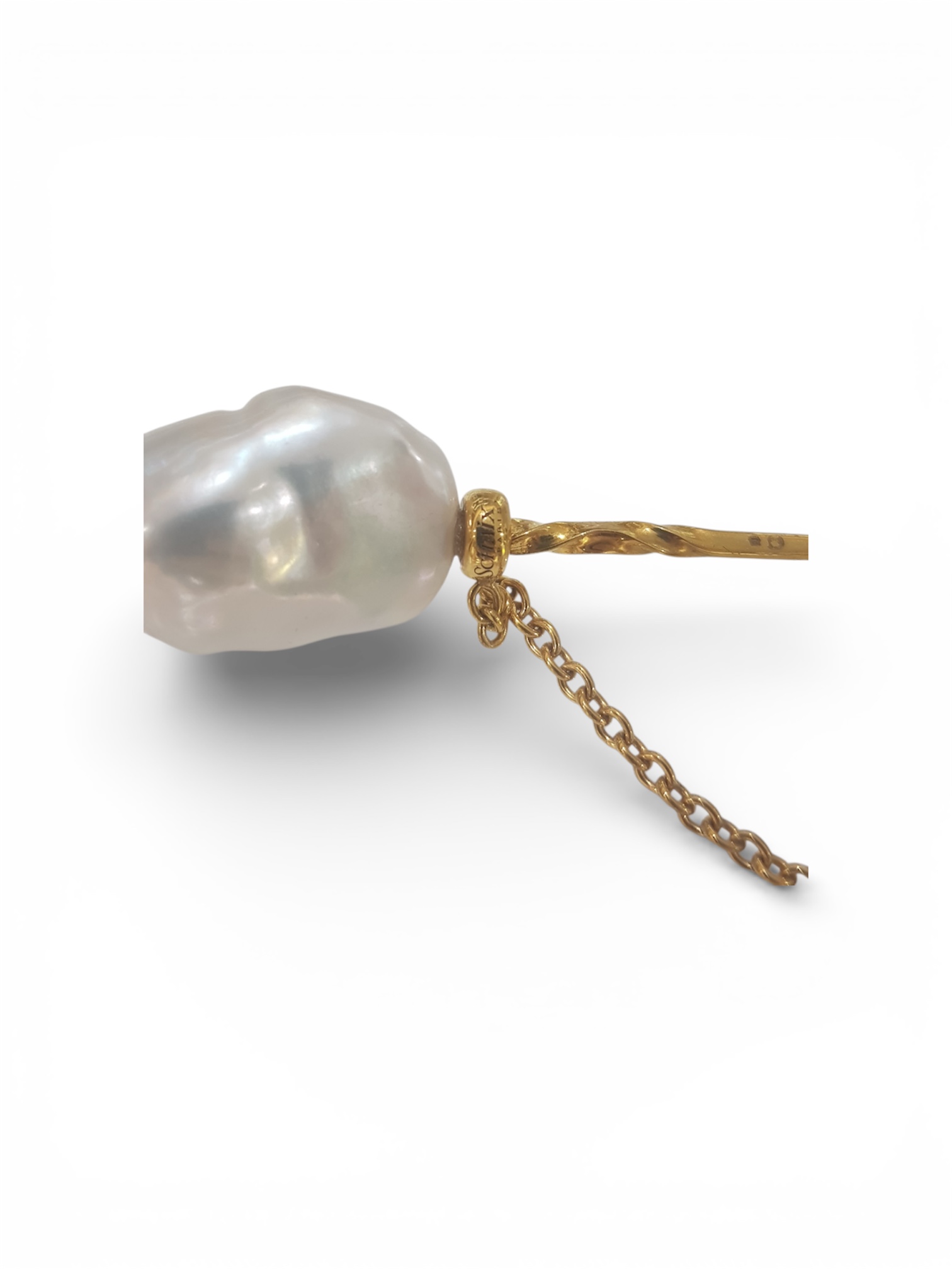 Fibule Perle et Argent doré