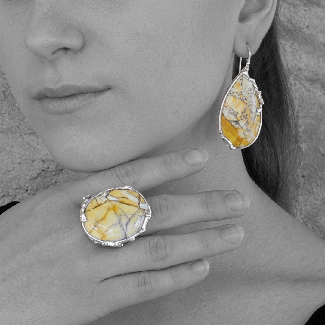 - CHRYSÉA - Parure en mookaïte & argent